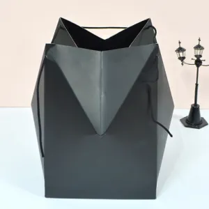 [주문제작] 모양형 종이쇼핑백_검정 (175x175x250mm) | 도시락 와인 백 제작