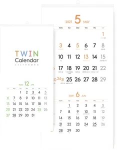 [PVC 벽걸이달력] 2027년 트윈캘린더 (297*600mm) | 벽걸이캘린더 제작