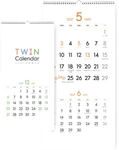 [반달고리 벽걸이달력] 2027년 트윈캘린더 (297*600mm) | 벽걸이캘린더 제작