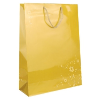 코팅 3본입 1호 금색꽃 쇼핑백 (330×120×445mm)(1묶음 50개) | 와인쇼핑백 제작