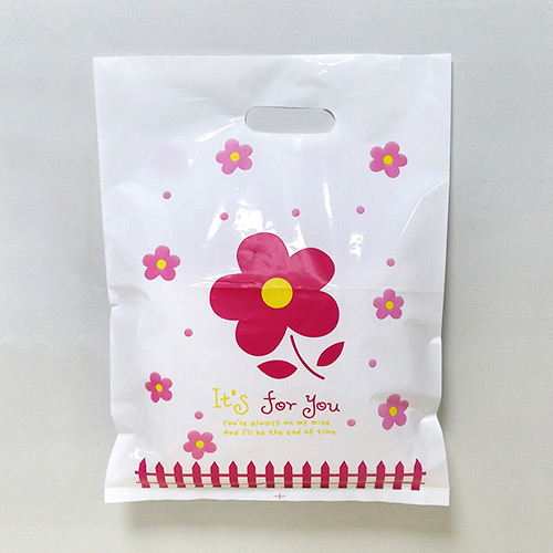 봉투 비닐봉투(기성) 비닐봉투(고급팬시용)_꽃(백색) 상품 사진