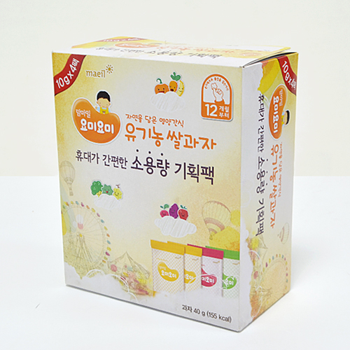 박스/부자재 식품/피자박스 칼라박스_요미요미쌀과자 (160*75*180mm) 상품 사진
